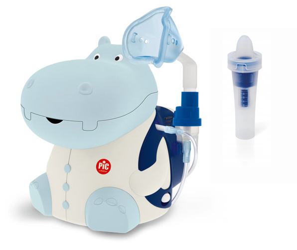 Inhalator dla dzieci PIC Solution Mr HIPPO + nebulizator do zatok PiC Solution Rino Shower