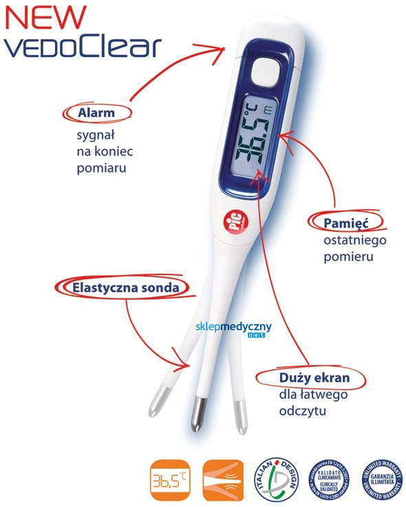 Termometr elektroniczny lekarski Pic Solution Vedo Clear